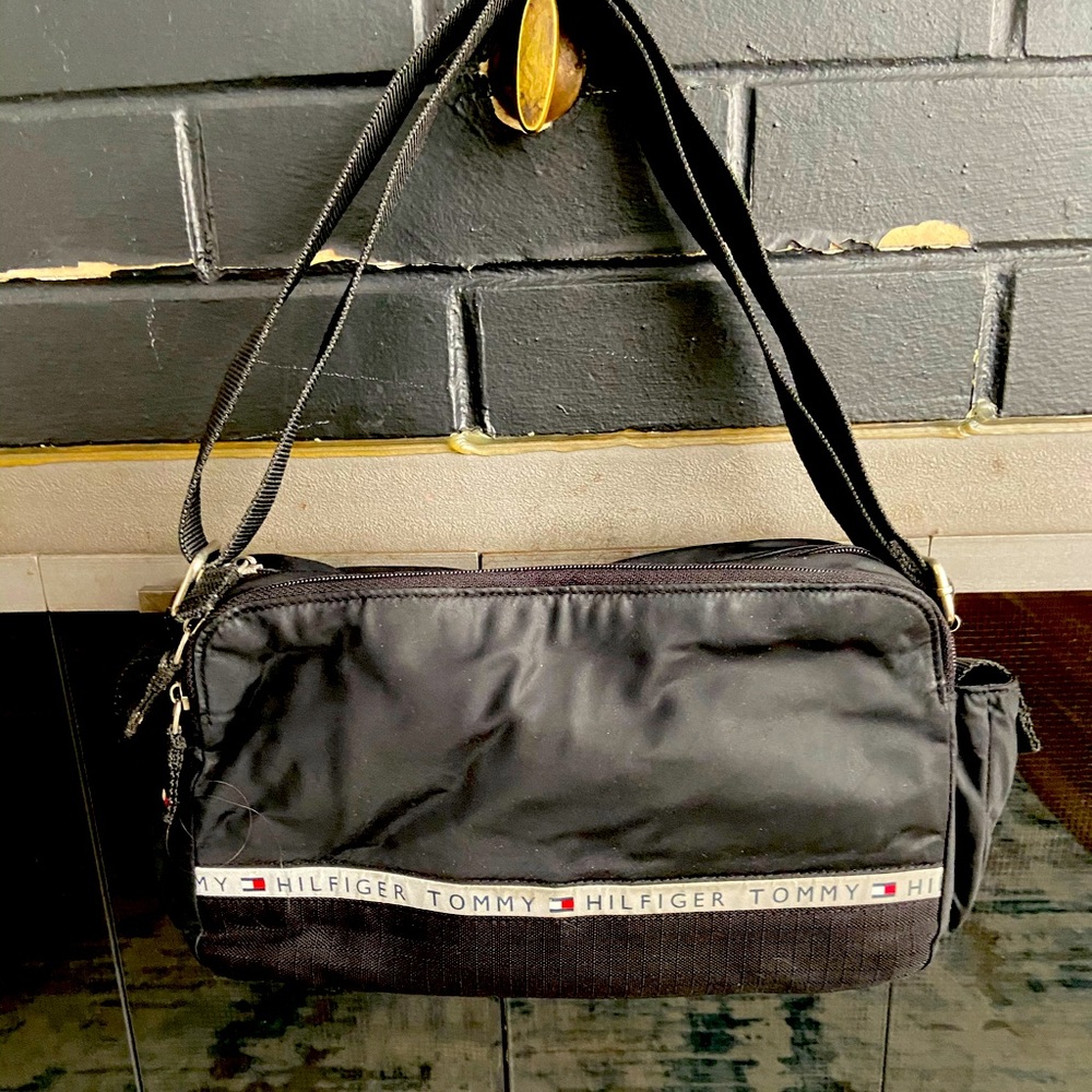 Vintage Tommy Hilfiger Nylon Black Bag with strap